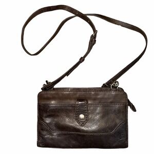 Frye Dark Brown Leather Crossbody Bag